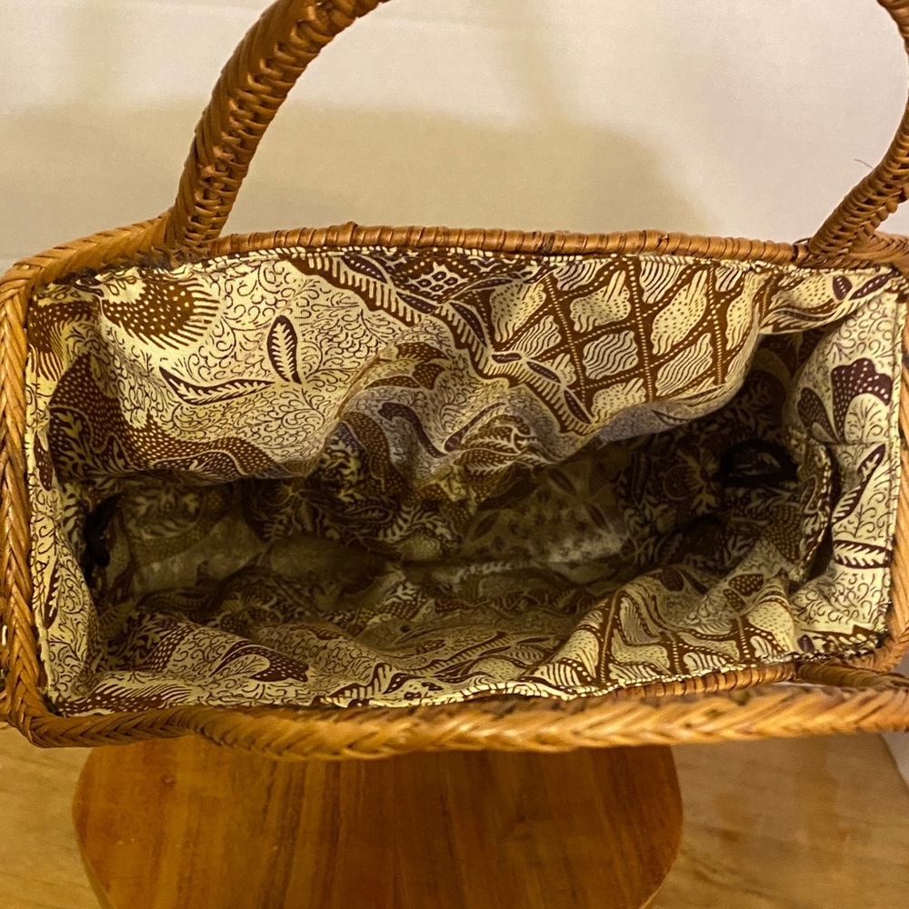 Handcrafted Brown Rattan Bag - Picture 8 of 9